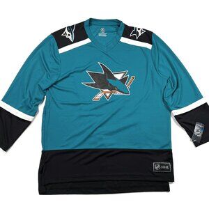 San Jose Sharks Hockey Jersey Mens Large L New NHL Teal Black Blank NWT